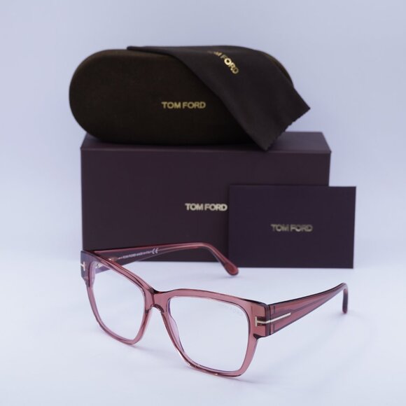 Tom Ford FT5745-B 072 Square Eyeglasses 54mm - Transparent Rose/Blue Light Block - Picture 7 of 10